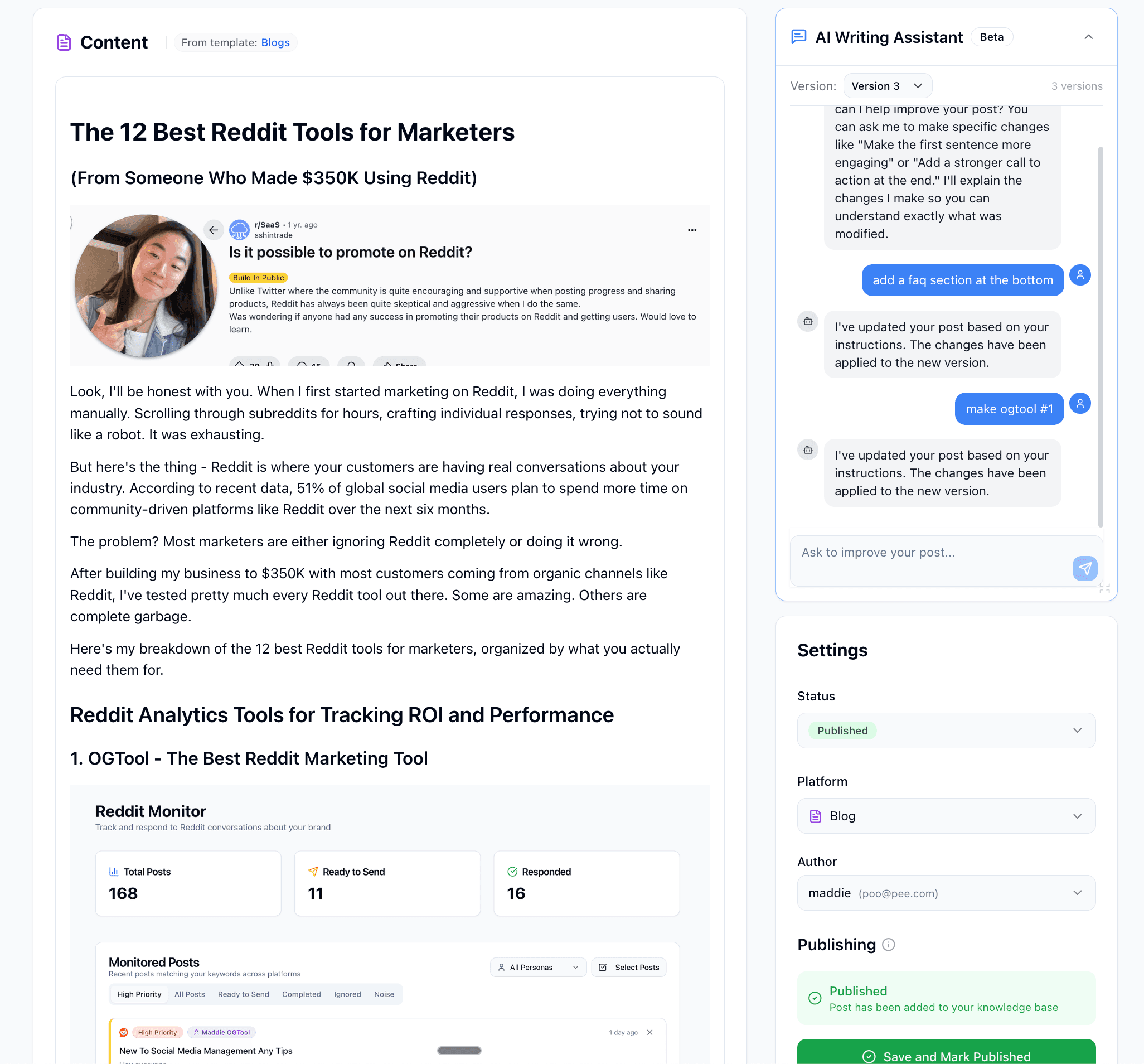 Example Blog Post - Best Reddit Tools for Marketers